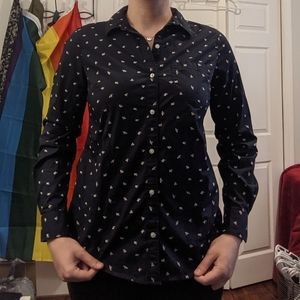 Button up bug print shirt